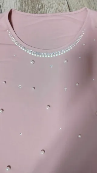 T-shirt donna rosa perla