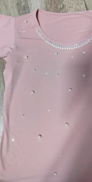 T-shirt donna rosa perla