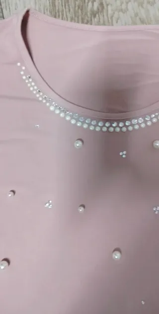 T-shirt donna rosa perla