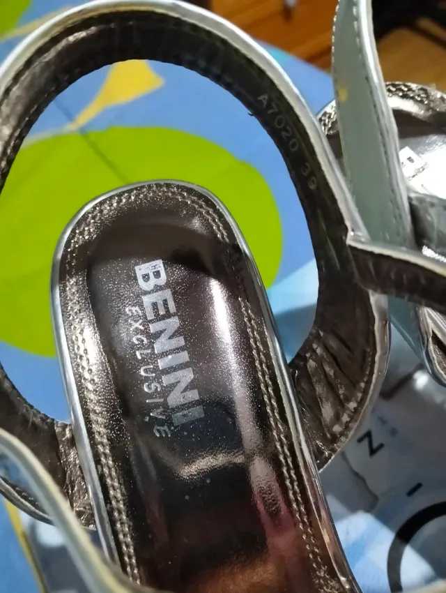 Sandali con piattaforma BENINI argentati