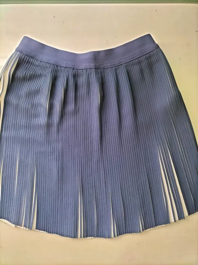 Falda niña plisada azul y blanco