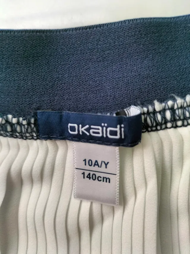 Falda niña plisada azul y blanco