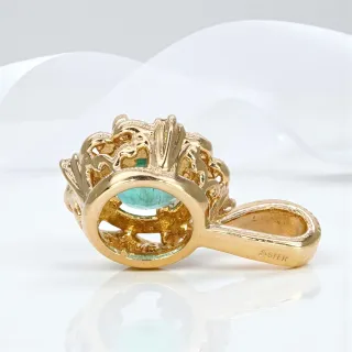 Colgante Oro Esmeralda Natural y Diamantes