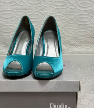 Scarpe con tacco turchese