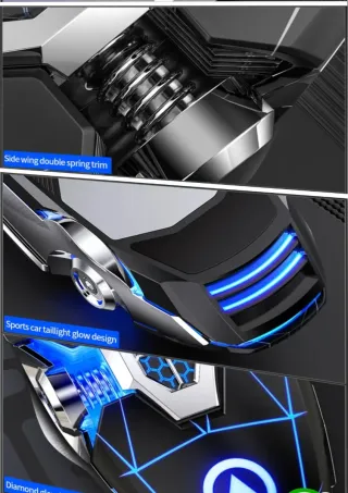 Ratón Gaming Negro y Morado