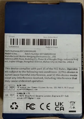 Ratón Gaming Negro y Morado