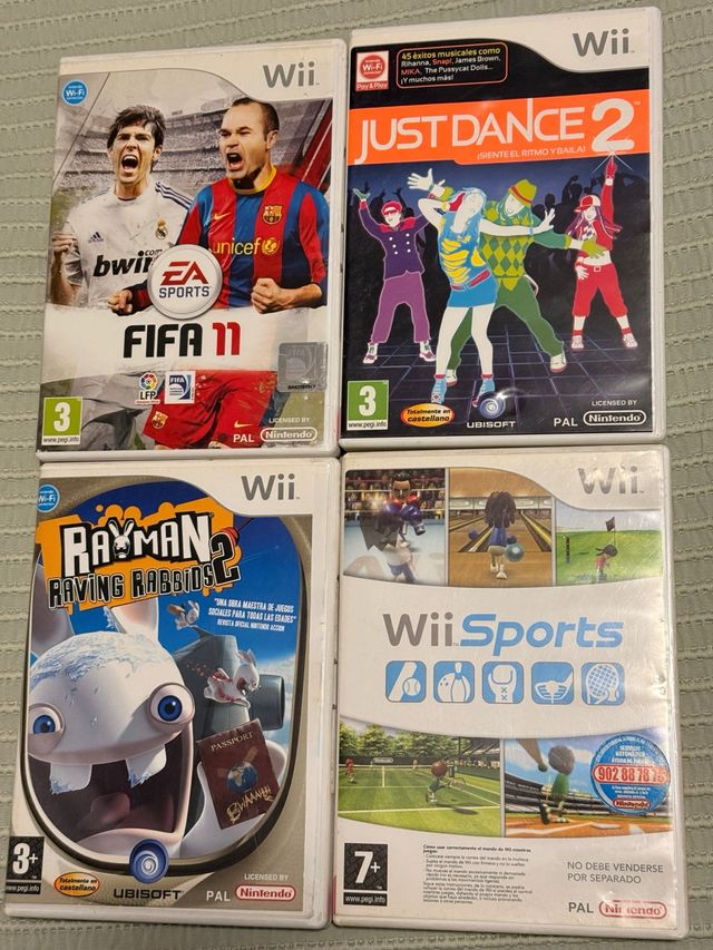 Lote 4 Giochi Wii: FIFA 11, Just Dance 2, Rayman R