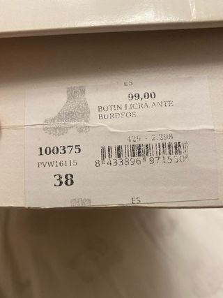 Botín tacón BLACK LAB granate   Talla 38