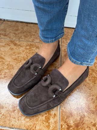 Mocasines Alma en Pena piel marrón T40