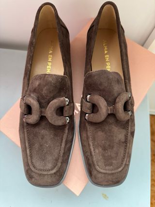 Mocasines Alma en Pena piel marrón T40