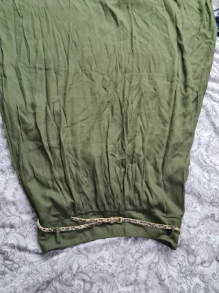 Falda Larga Verde con Cinturón estampado