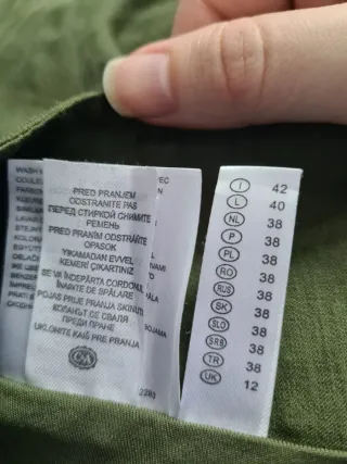 Falda Larga Verde con Cinturón estampado