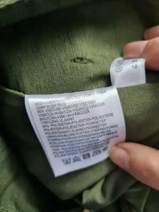 Falda Larga Verde con Cinturón estampado