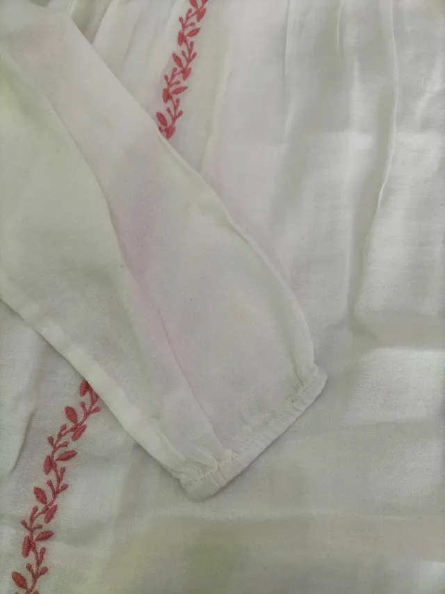 Camisa niña manga larga bordada