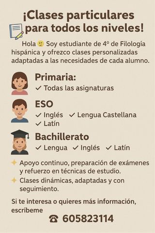 Clases particulares para todos los niveles