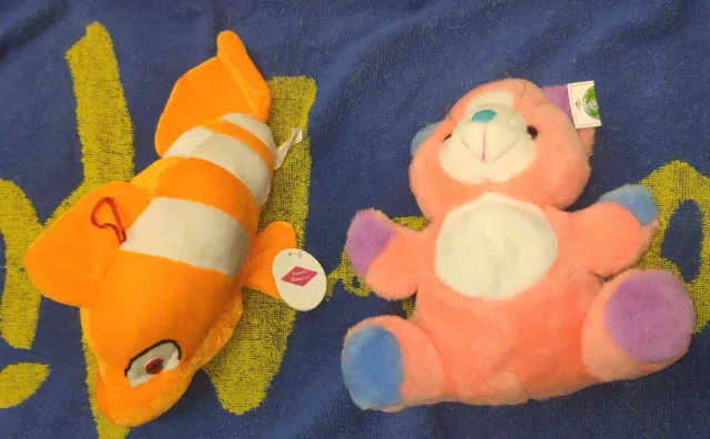 Lote 4 peluches: pez payaso y oso