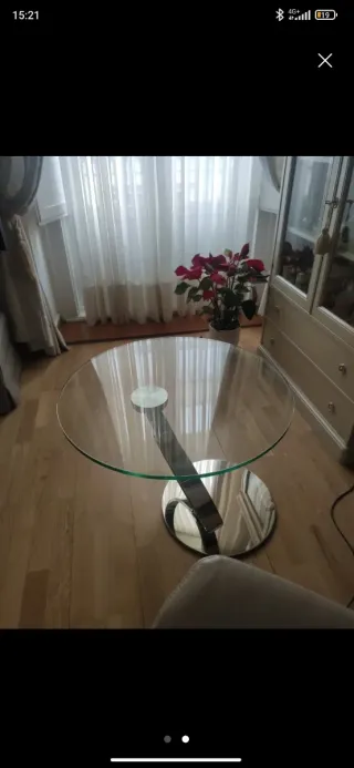 Tavolo ausiliario moderno in vetro e acciaio