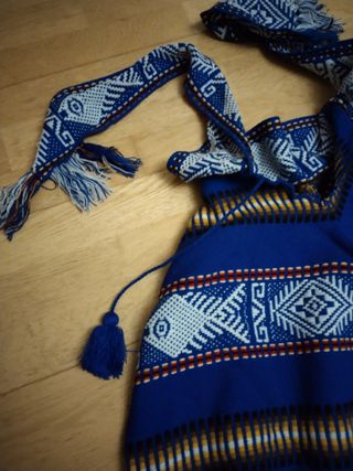 Poncho Vintage Azul Multicolor