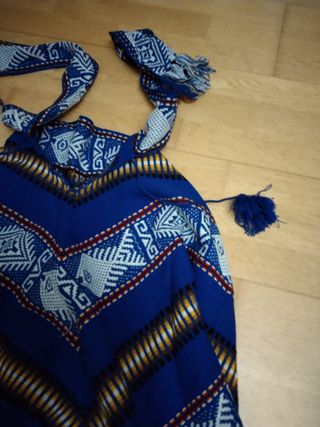 Poncho Vintage Azul Multicolor