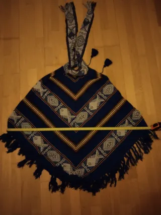 Poncho Vintage Azul Multicolor