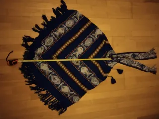 Poncho Vintage Azul Multicolor