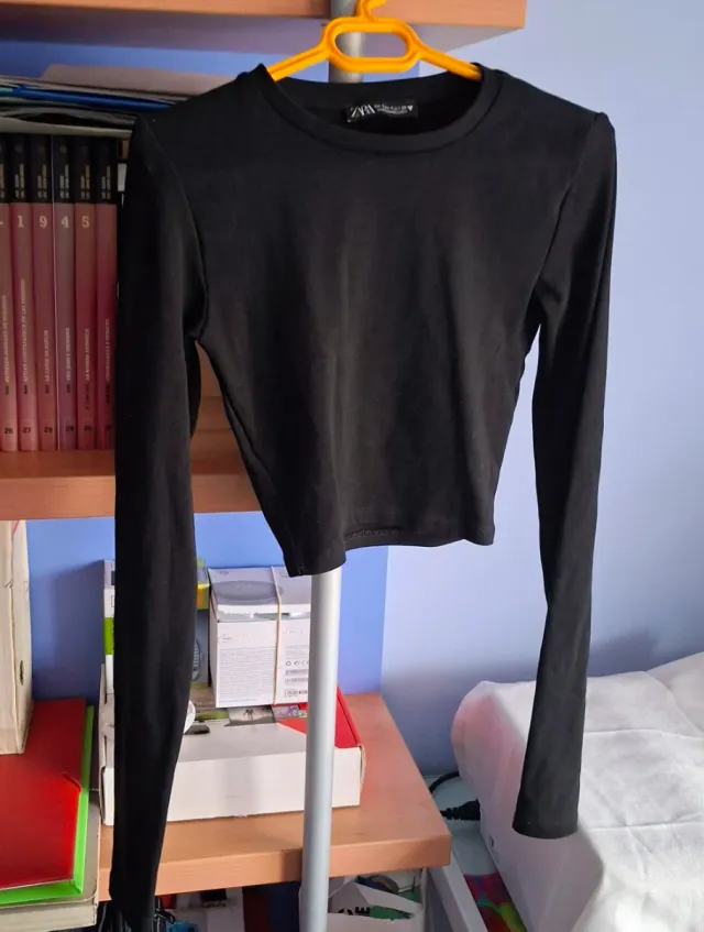 T-shirt donna nera casual