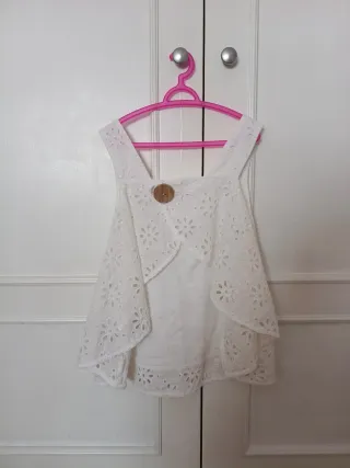Blusa Zara niña blanca bordada