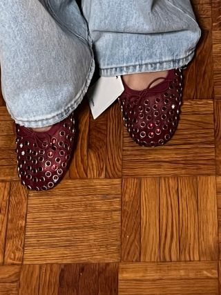 Bailarinas Mango Tachuelas burdeos