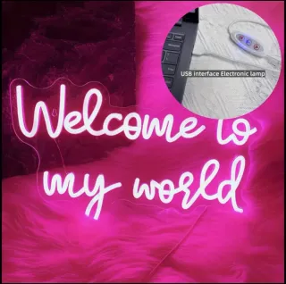 N.2 Lampade Led Welcome to my world+MarryChristma