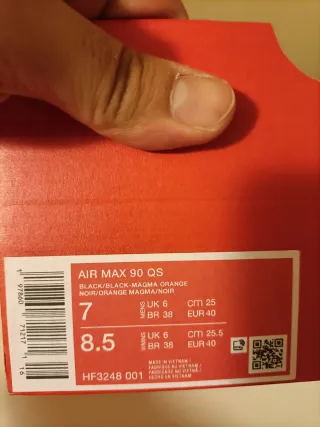 T40 Nike Air Max 90  ElementsNegro Naranja