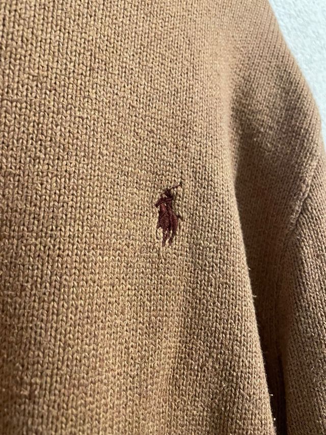 Jersey Polo Ralph Lauren Marrón Cremallera vintage
