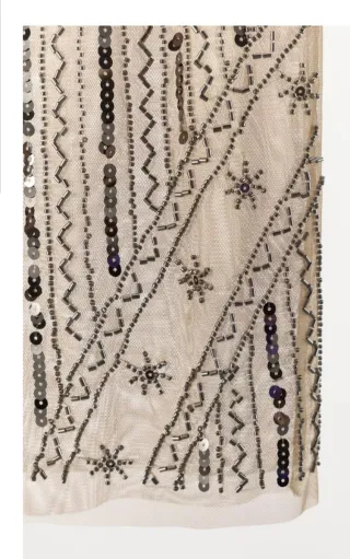 Top pedrería beige y dorado nuevo con etiqueta