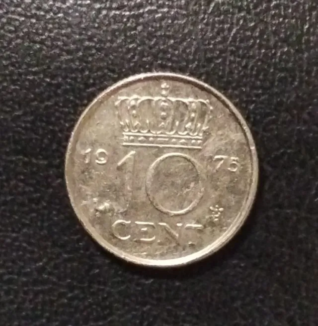 Moneta 10 centesimi Paesi Bassi 1975 con errore