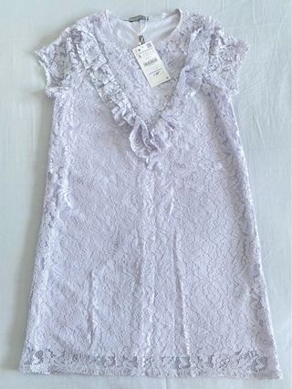 Vestido Corto Retro Lavanda | Zara - Talla S