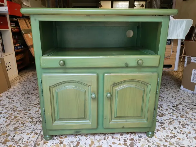 Mueble TV madera verde consola DVD