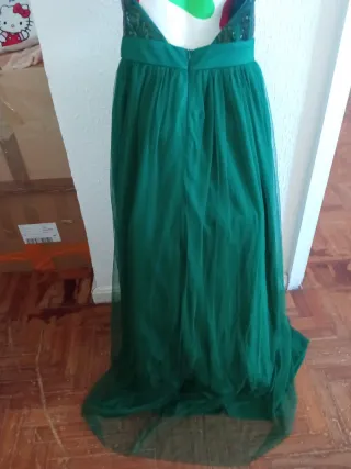 Vestido Lentejuelas Verde Esmeralda Talla L