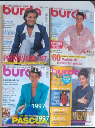 16 revistas burda diferentes con patrones año 1997