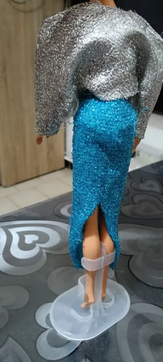 Abito Barbie vintage blu glitterato