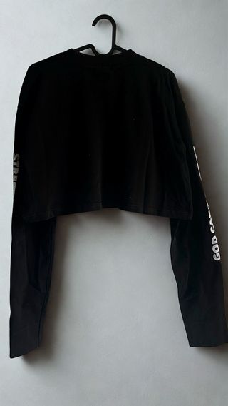 Felpa GCDS crop nera manica lunga taglia M