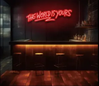Lampada neon LED "IL MONDO È TUO"