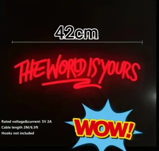 Lampada neon LED "IL MONDO È TUO"