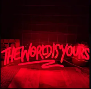 Lampada neon LED "IL MONDO È TUO"