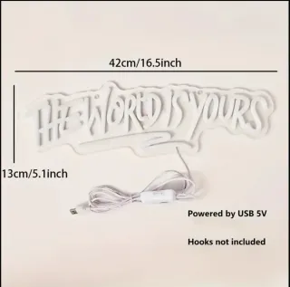 Lampada neon LED "IL MONDO È TUO"