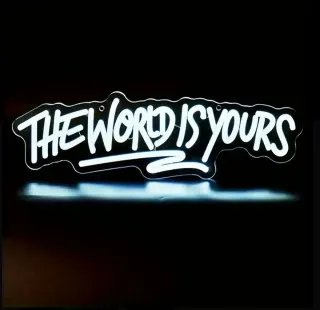 Lampada neon LED "IL MONDO È TUO"