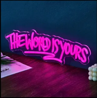 Lampada Neon LED "IL MONDO È TUO"