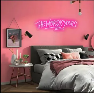 Lampada Neon LED "IL MONDO È TUO"