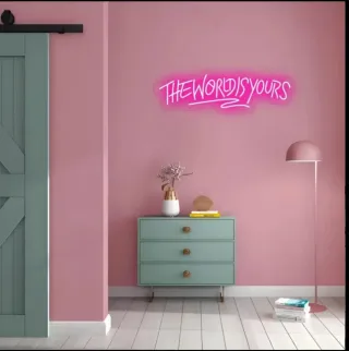 Lampada Neon LED "IL MONDO È TUO"