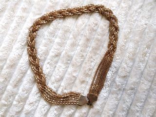 Cinturón Dorado Trenzado Mujer.