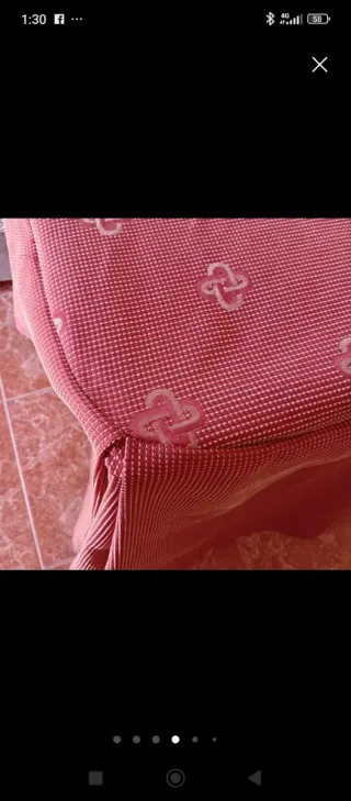 Faldillas Mesa Rectangular Rosa palo