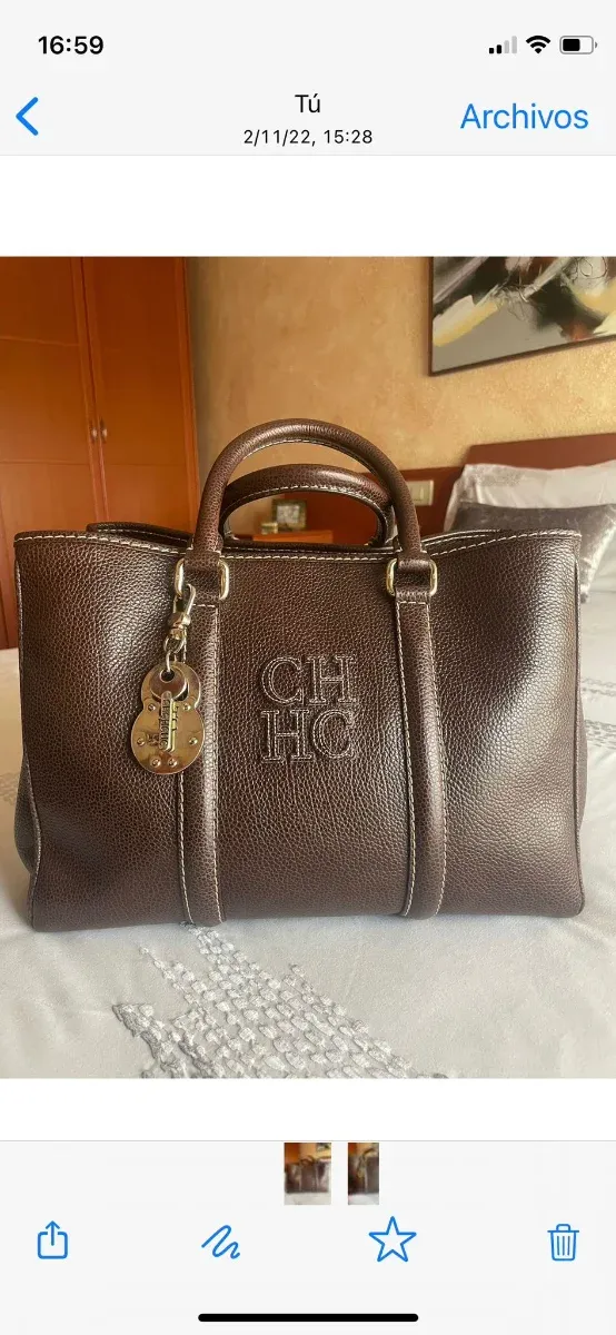 Bolso CH Carolina Herrera Marrón Medidas: 32x23x16
